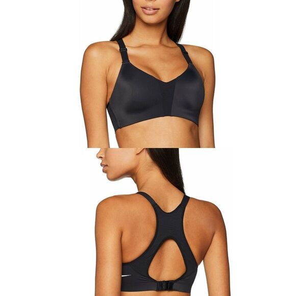 New! NIKE Rival Black Sports Bra Racerback Adjustable Straps Molded Size 34DD - Picture 1 of 8